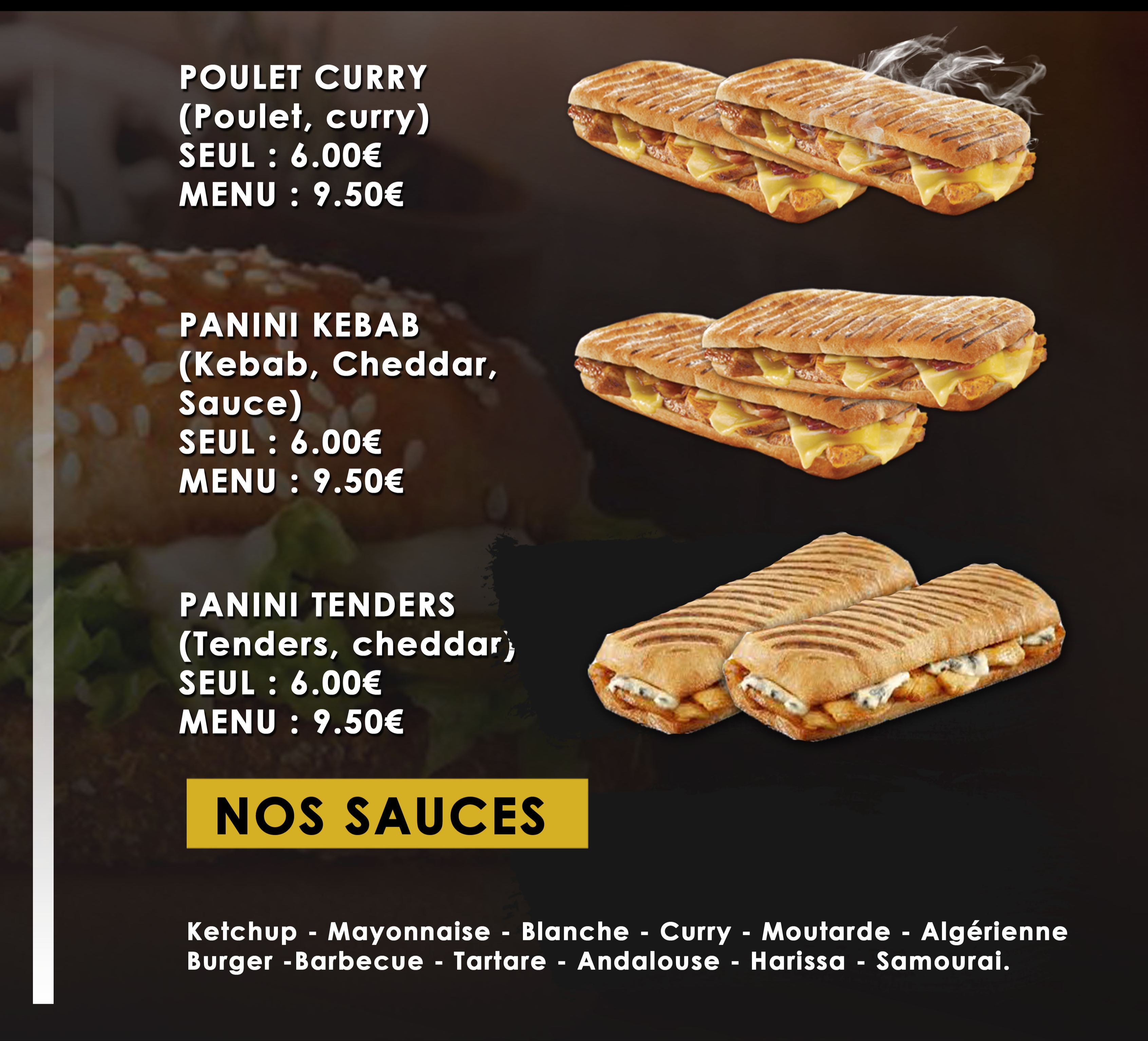 Carte panini Bawi Food
